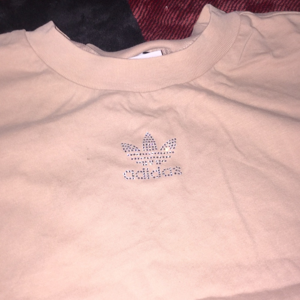 ADIDAS rhinestone pink crop top